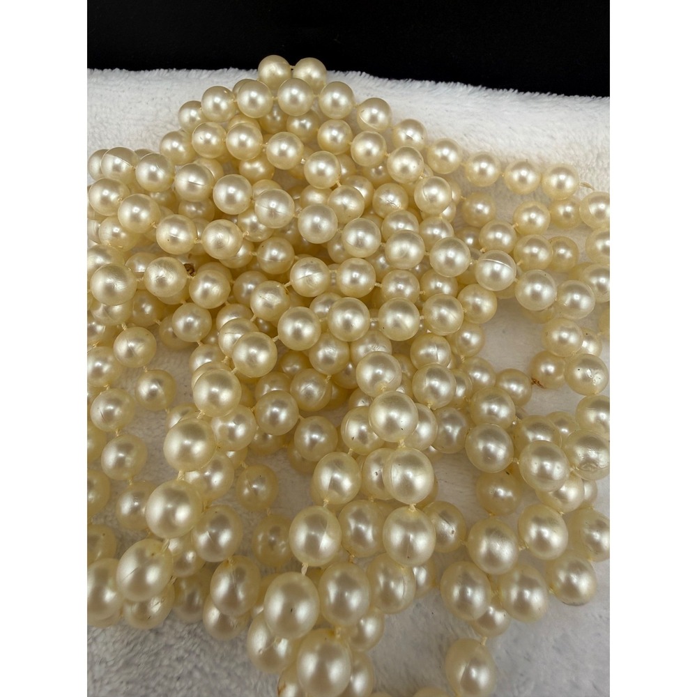 Vintage Flapper Imitation Pearl Necklace Extremely Long 108" - Picture 8 of 8